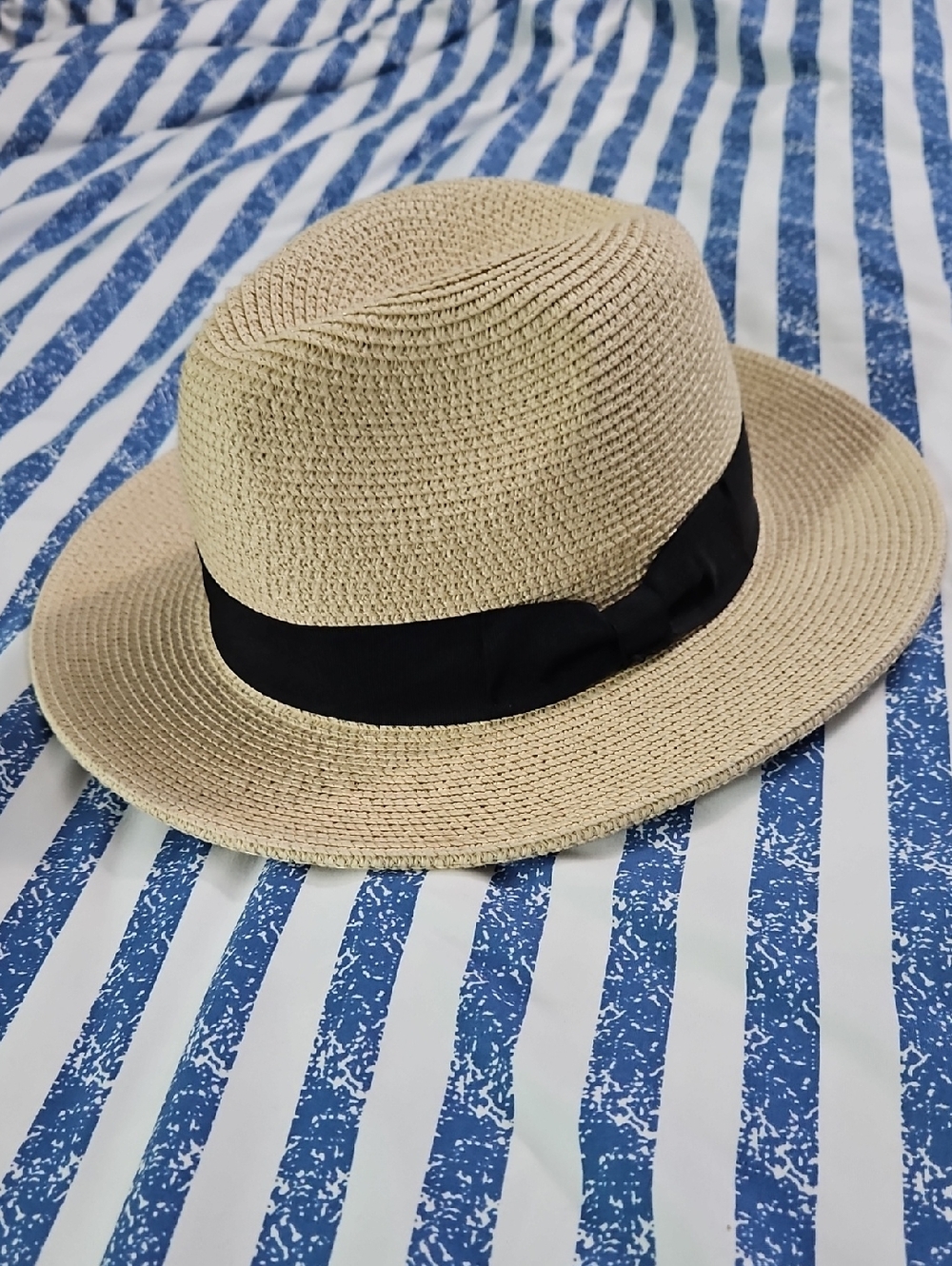 Classic Straw Fedora with Black Band